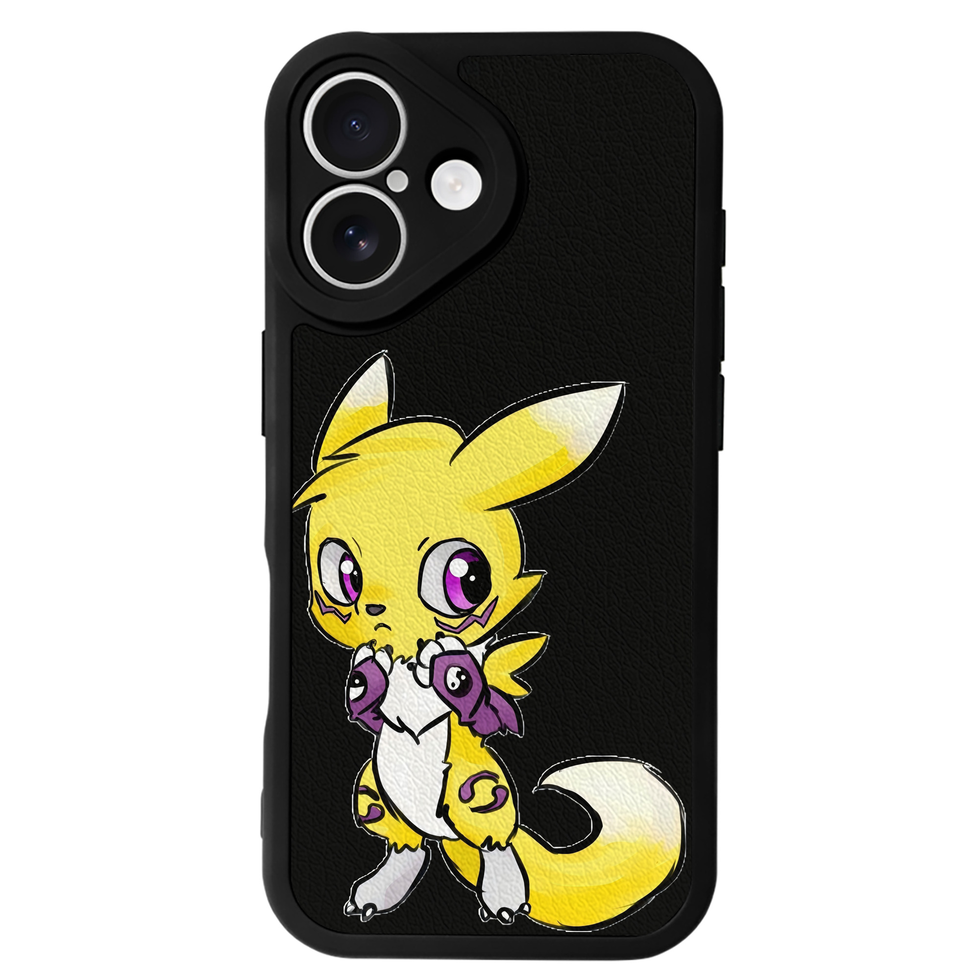 （画像用） Digimon デジタルモンスター/デジモン 【iPhone 16シリーズ対応】シリコンスマホケース（レザー調） 材質：シリコン